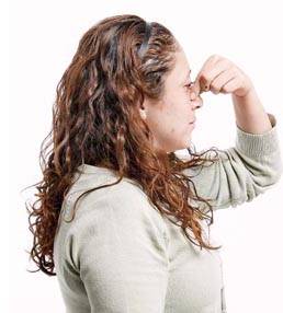 Hemorragias nasales son controladas presionado la nariz mantiendo la cabeza alta 