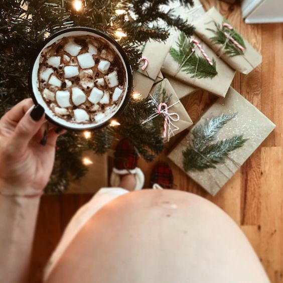 Fotos de Navidad del embarazo